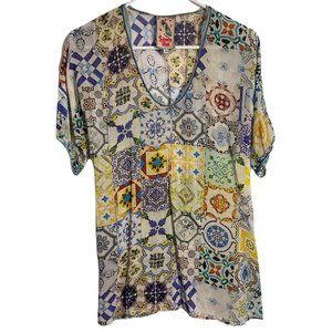 Johnny Was top, Soft, fun and flowing!